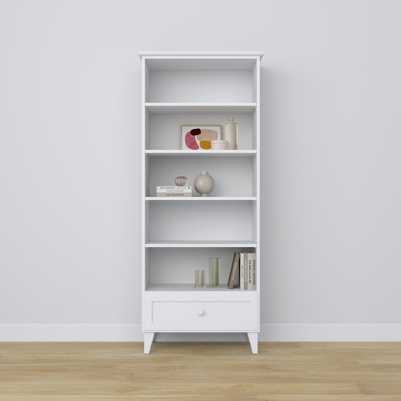 bookcase 1S 80 Scandi wooden in custom RAL/NCS color – solid wood, Nizio