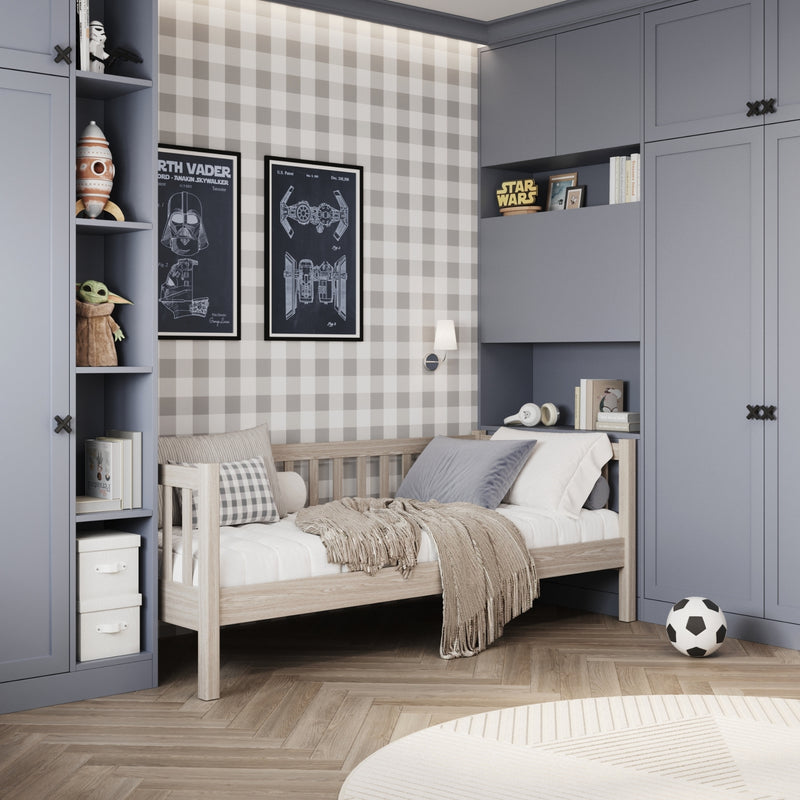 Sofabed van eikenhout gewit eiken – kinderkamer, Scandinavische stijl Nizio