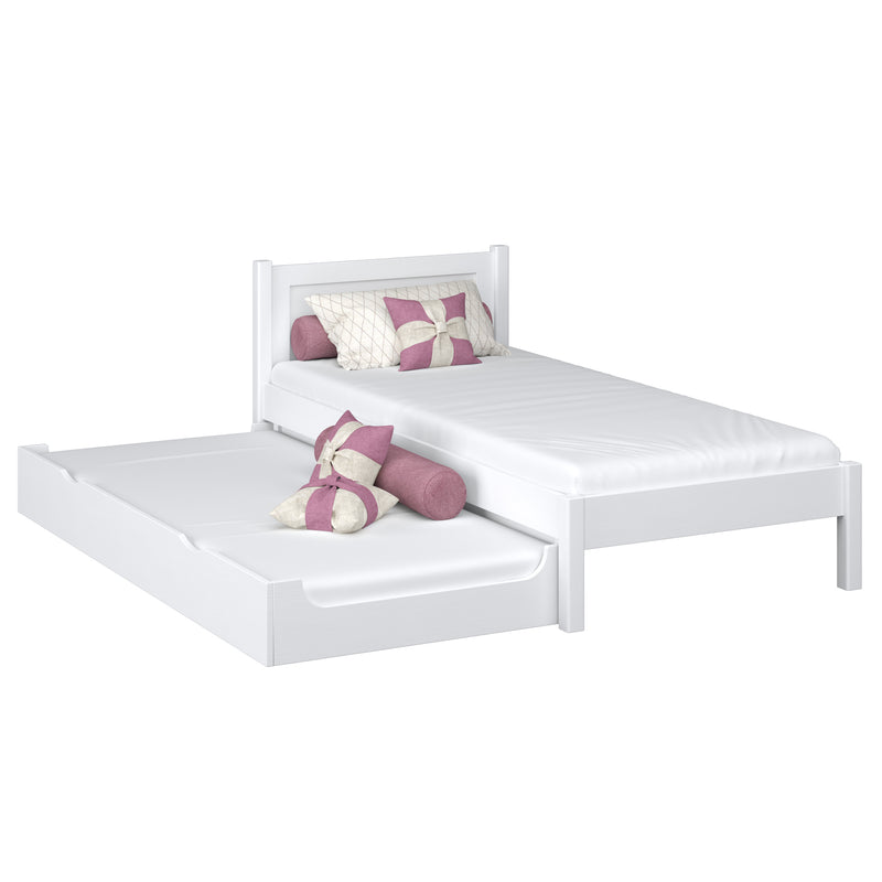 Lit simple avec tiroir pour matelas N02 en bois dans la couleur sur commande RAL/NCS – bois massif, Nizio