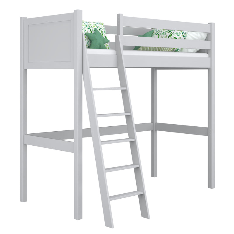 Hoogslaper houten grijs – kinderkamer, massief hout, scandi stijl