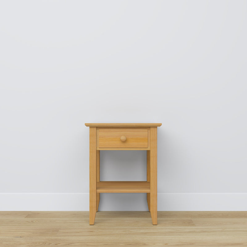 Pine bedside table 1S N01 Scandi natural pine