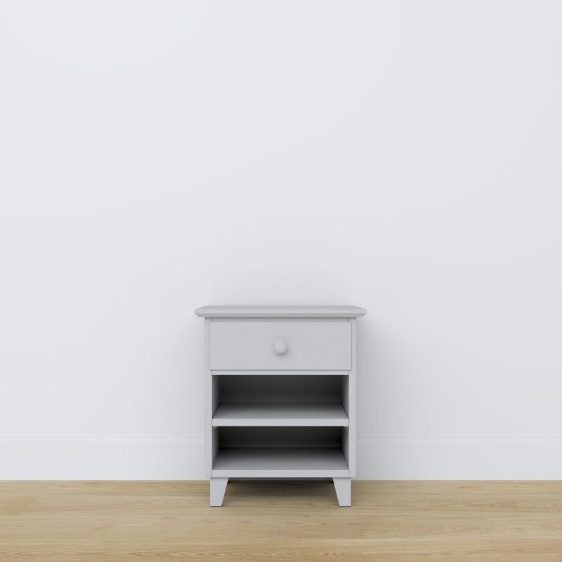 Table de chevet z tiroir N02 en bois gris – chambre, style scandinave