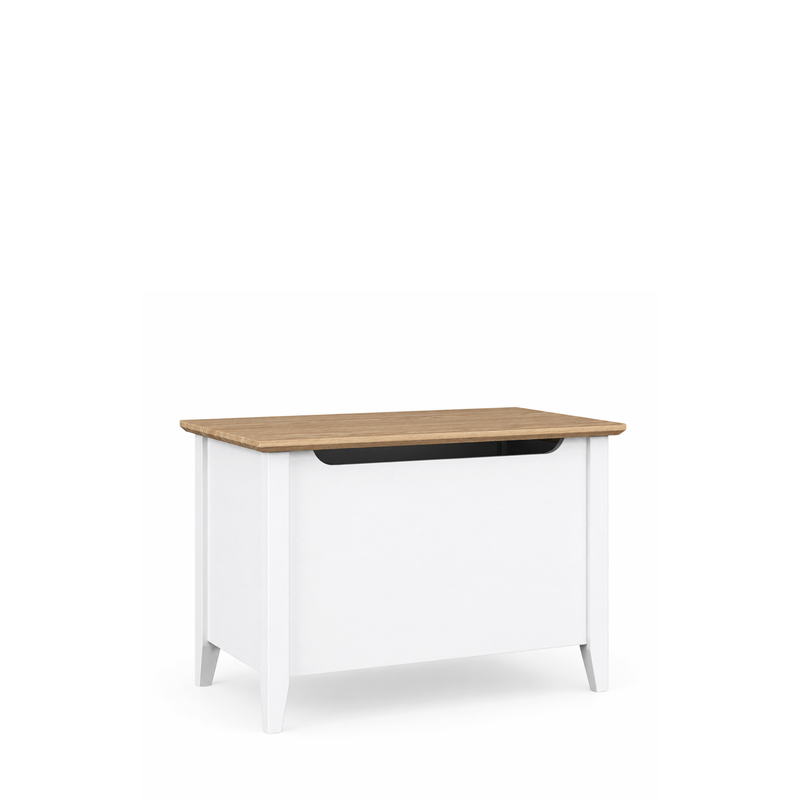 Houten kist Scandi wit / natureel eiken