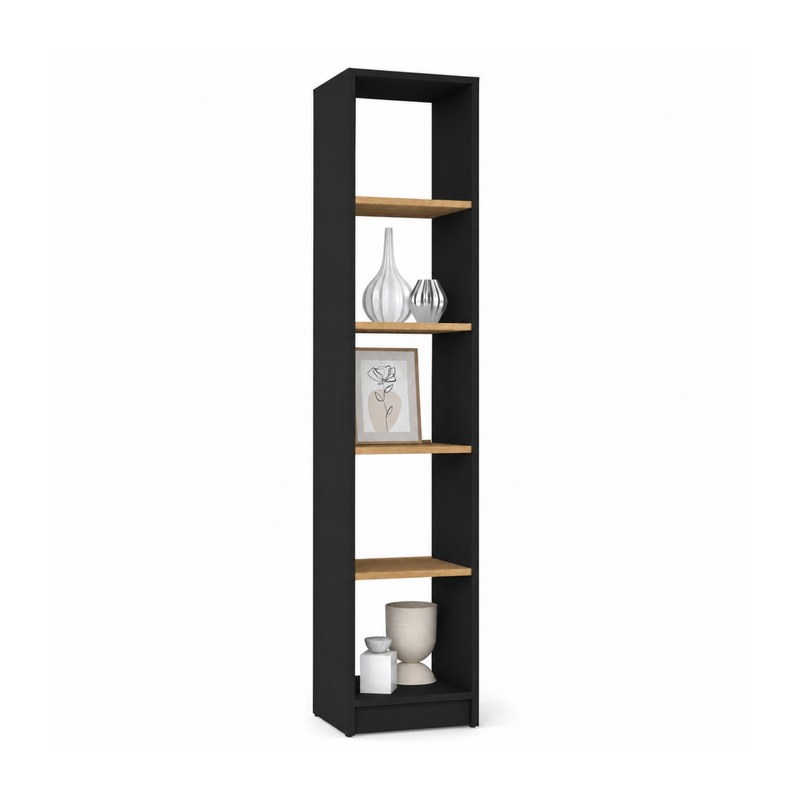 Houten boekenkast N01 zwart eiken