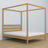 Tweepersoonsbed naturel eiken met hemelbed – decoratief frame van eikenhout, scandi