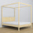 Tweepersoonsbed transparant grenen met hemel – decoratief houten frame, scandi