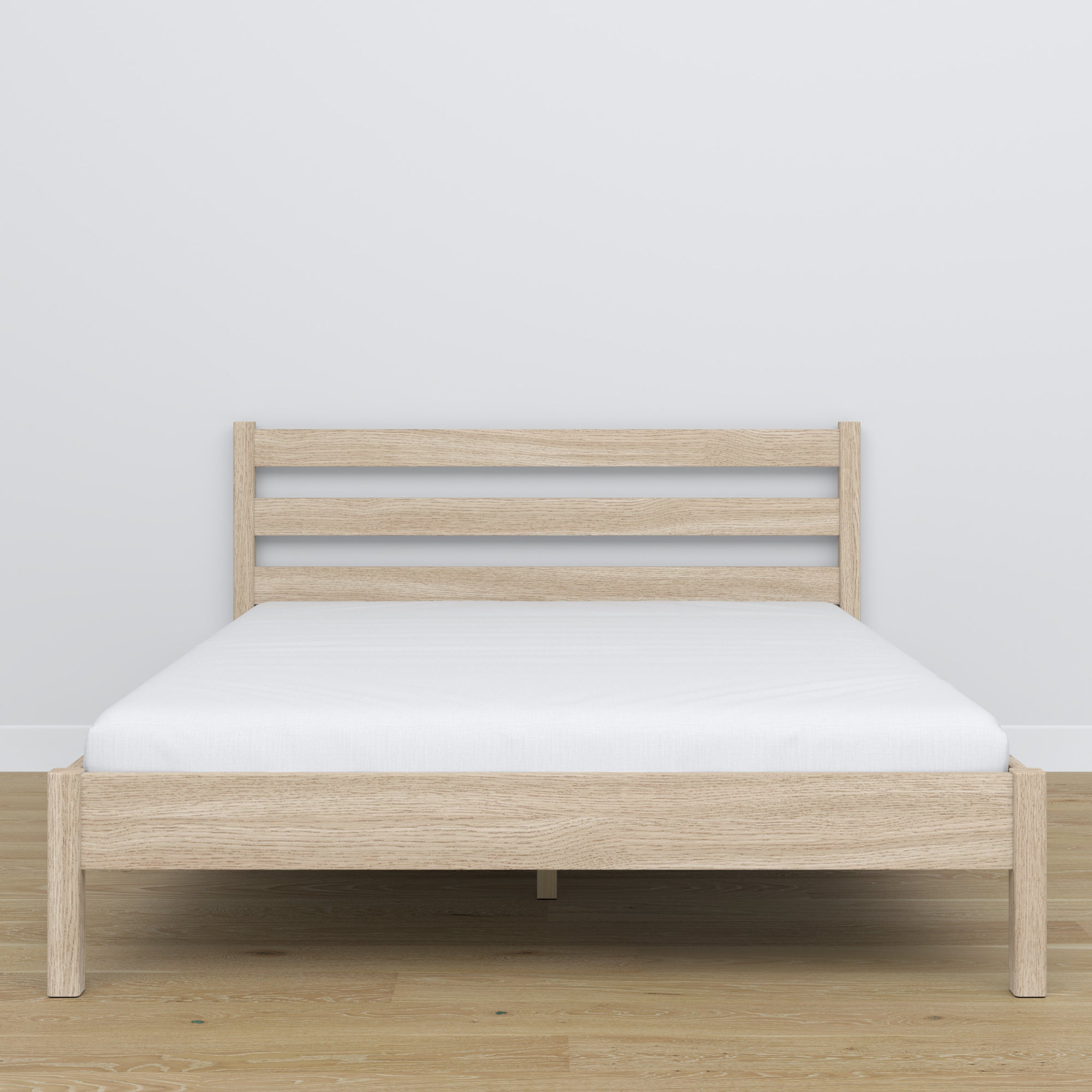 Tweepersoonsbed eiken gewit eiken – zijaanzicht, verhoudingen en vorm, slaapkamer