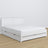 Tweepersoonsbed met lade wit van hout – zijaanzicht, Nizio