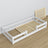 Laag houten bed wit – schuine aanzicht, slaapkamer