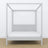 Tweepersoonsbed met hemelbed houten grijs – hoofdeinde en frame, close-up