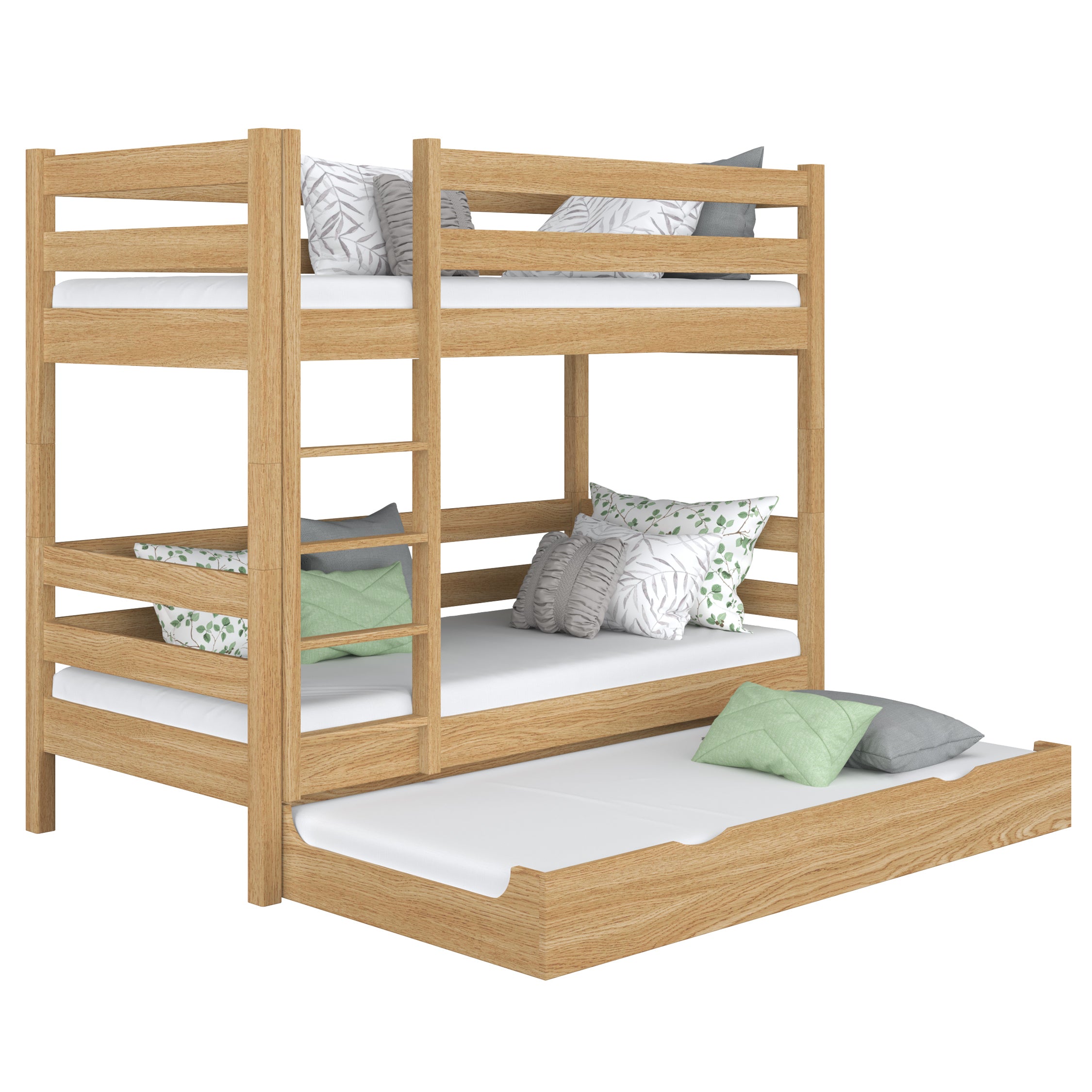 Oak Bunk Bed with Mattress Drawer Natural Oak – Scandi Children’s Room