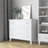 Chest of drawers 3S white – wooden, closed drawers, front view, Nizio
