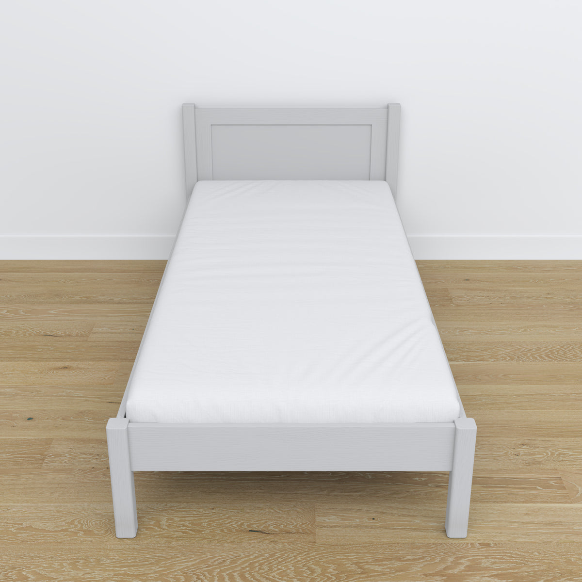 Bed grey made of wood – dimensions and diagram, Nizio Home
