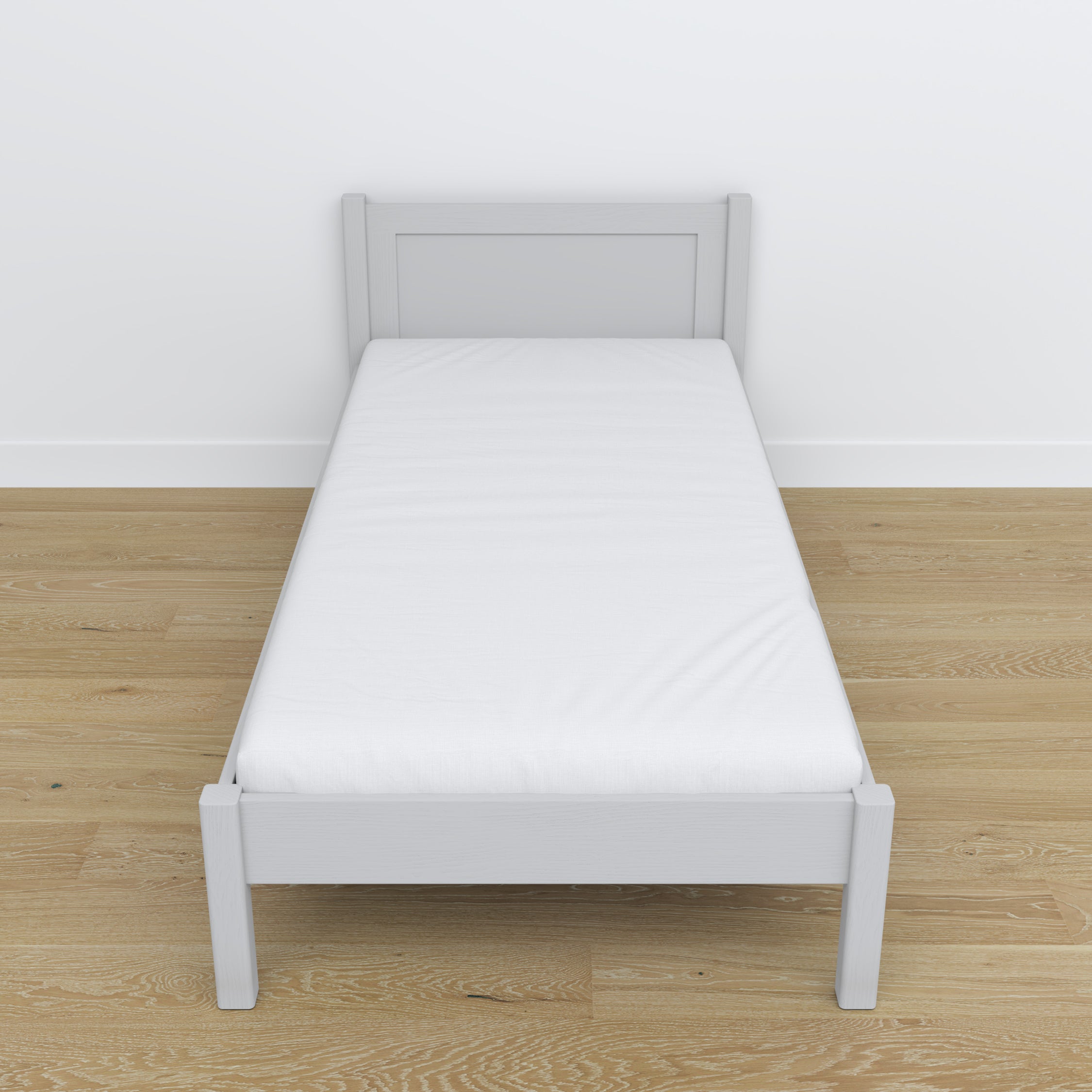 Bed grey made of wood – dimensions and diagram, Nizio Home