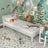Bed grey in a children’s room – Scandinavian arrangement, wooden