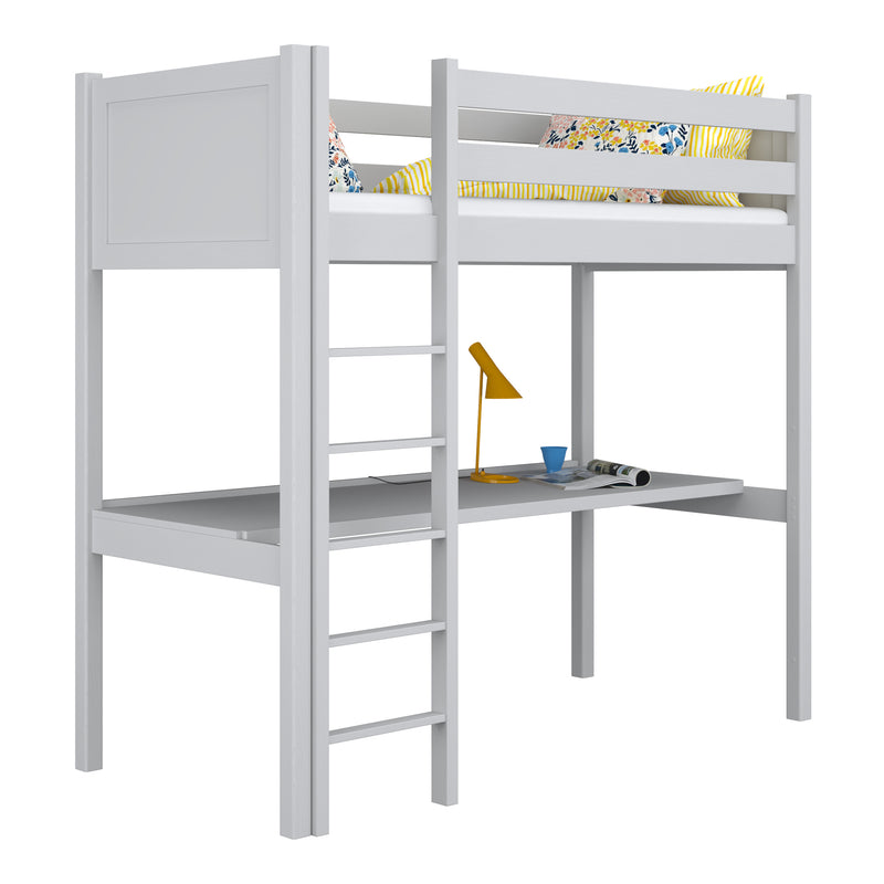 Grey Wooden Loft Bed with Desk – Children’s Room, Scandi Nizio