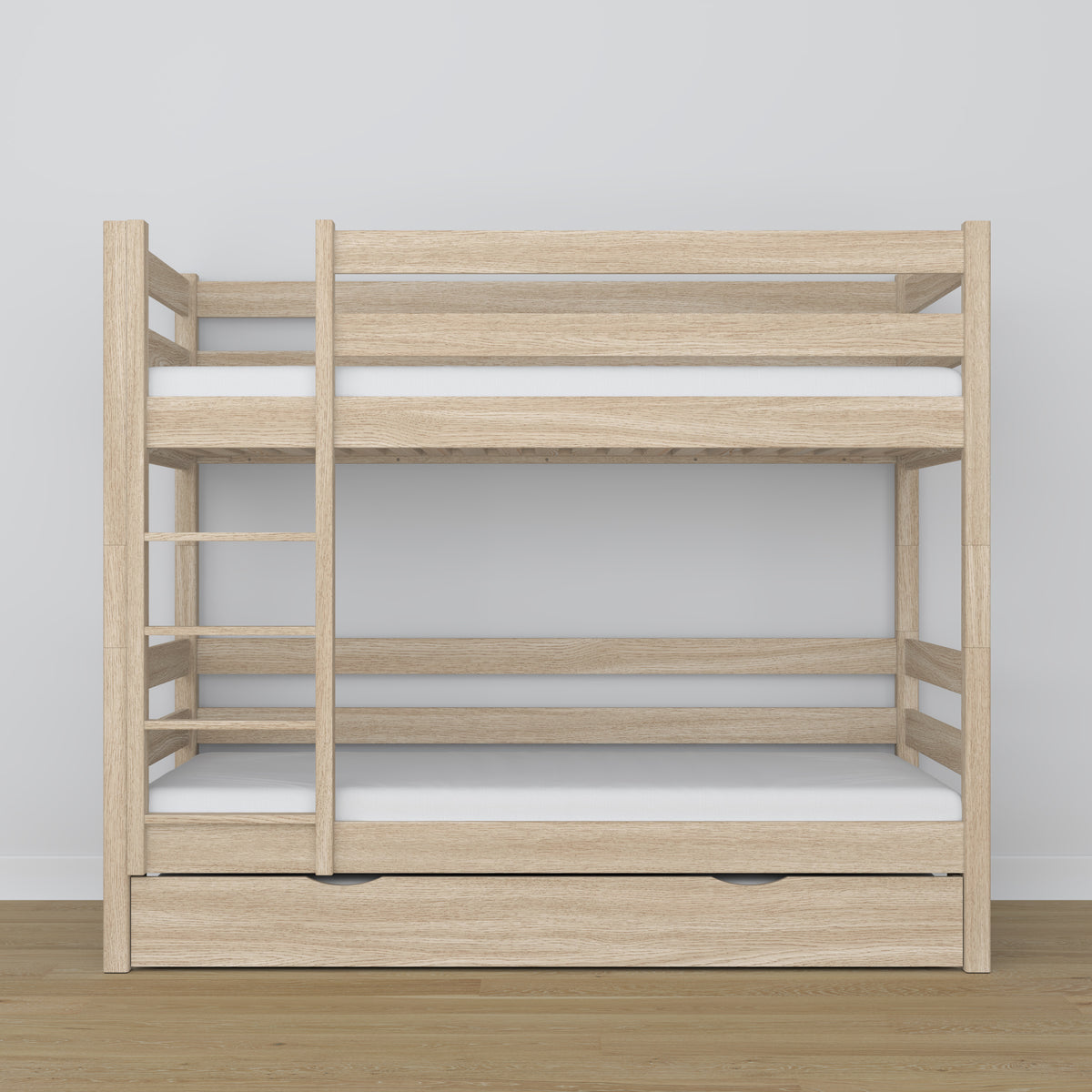 Oak Bunk Bed Bleached Oak – Interior of Mattress Drawer, Children’s Room