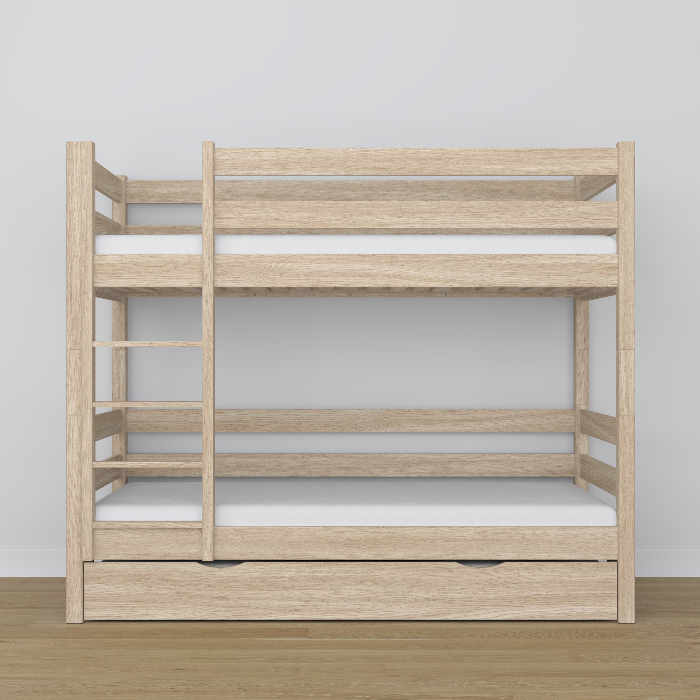 Oak Bunk Bed Bleached Oak – Interior of Mattress Drawer, Children’s Room