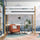 Łóżko na antresoli drewniane biało-dębowy – pokój dziecięcy, lite drewno, styl scandi
