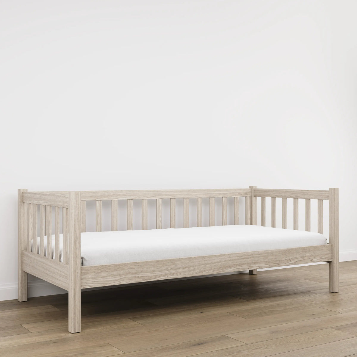 Slaapbank eikenhouten gewit eiken – details van hout en verbindingen, Nizio Home