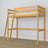 Hoogslaperbed houten naturel grenen – lattenbodem, zijaanzicht