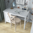 Desk 3S white wooden – side view, tabletop depth