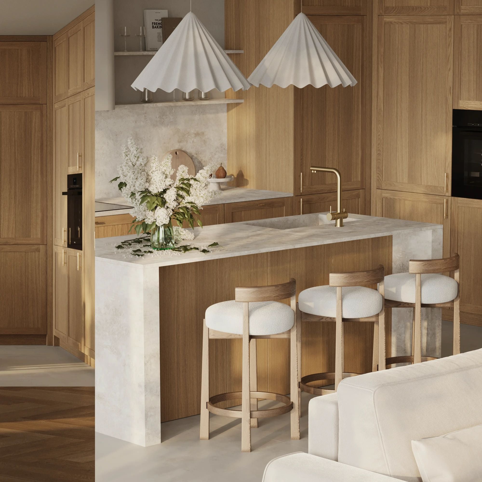 Oak front panel – profile and thickness, side view, Nizio Home