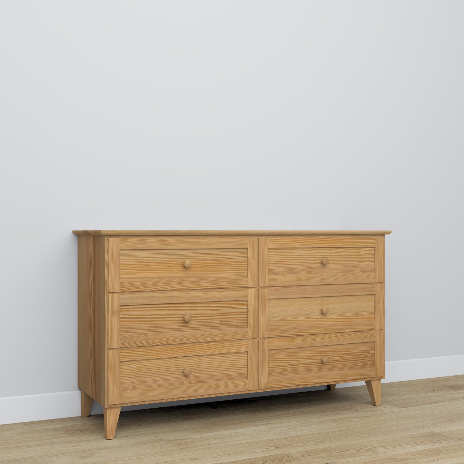 Chest of drawers 6S pine natural pine – tabletop and details, high quality by Nizio Home