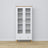 Vitrine 1S en bois blanc avec chêne – tiroir ouvert, rangement pour petits objets