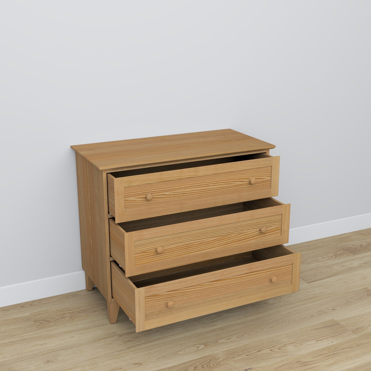 Chest of drawers 3S pine natural pine 105 cm in bedroom – Scandinavian arrangement