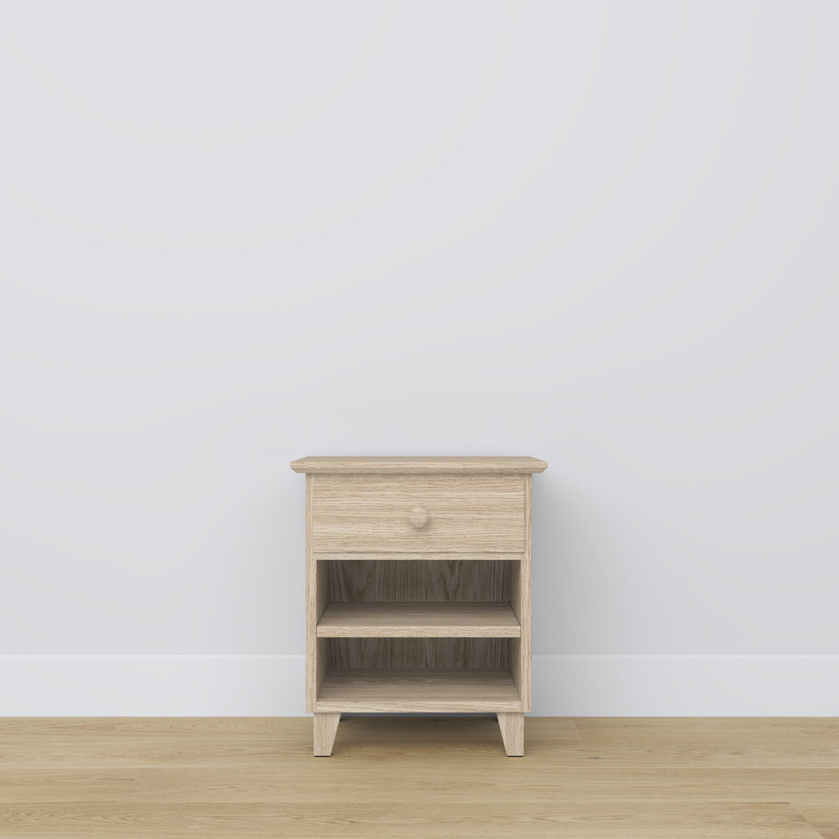 Nachtkastje met lade N02 eiken gewit eiken – slaapkamer, Scandinavische stijl