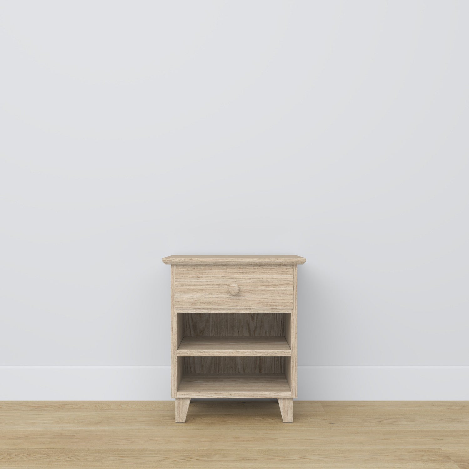 Nachtkastje met lade N02 eiken gewit eiken – slaapkamer, Scandinavische stijl
