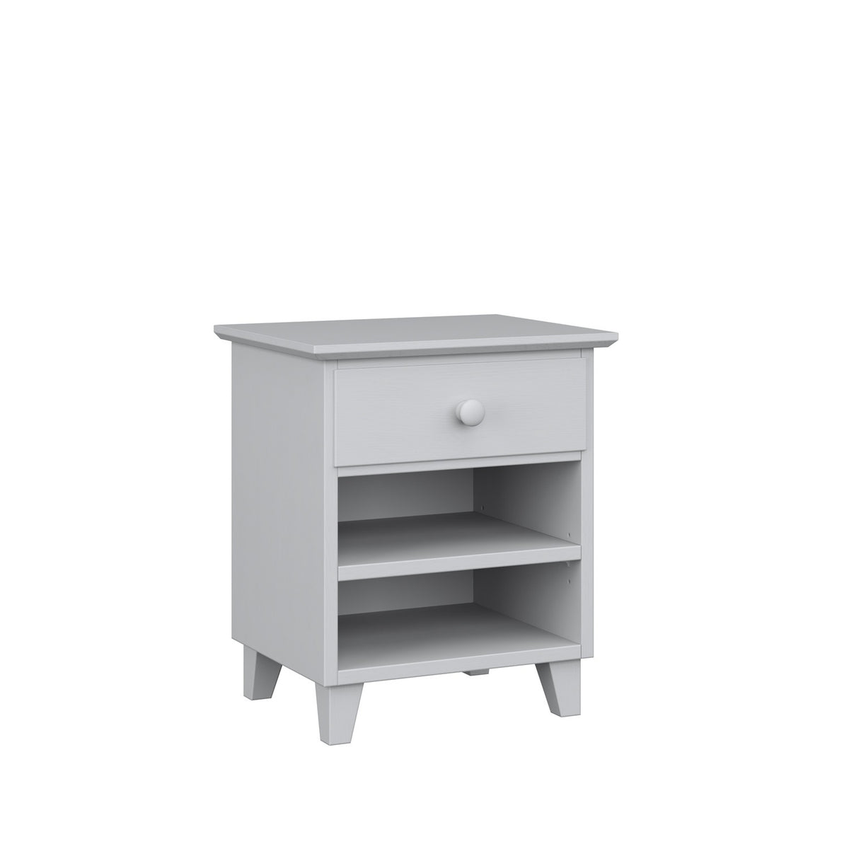 Table de chevet N02 gris en bois – vue de côté, Nizio Home