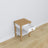 Table de chevet N01 en bois blanc avec chêne – tiroir ouvert, rangement près du lit