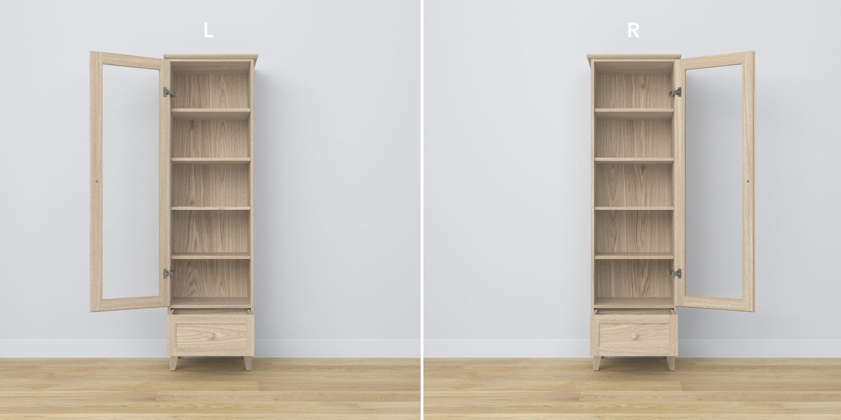 Vitrinekast 1S eiken gewit eiken in woonkamer – Scandinavische inrichting, Nizio