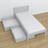Bed grijs met lade van hout – schuin aanzicht