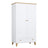 Wardrobe 2D1S wooden white with oak – open doors, hanging rail and internal shelves