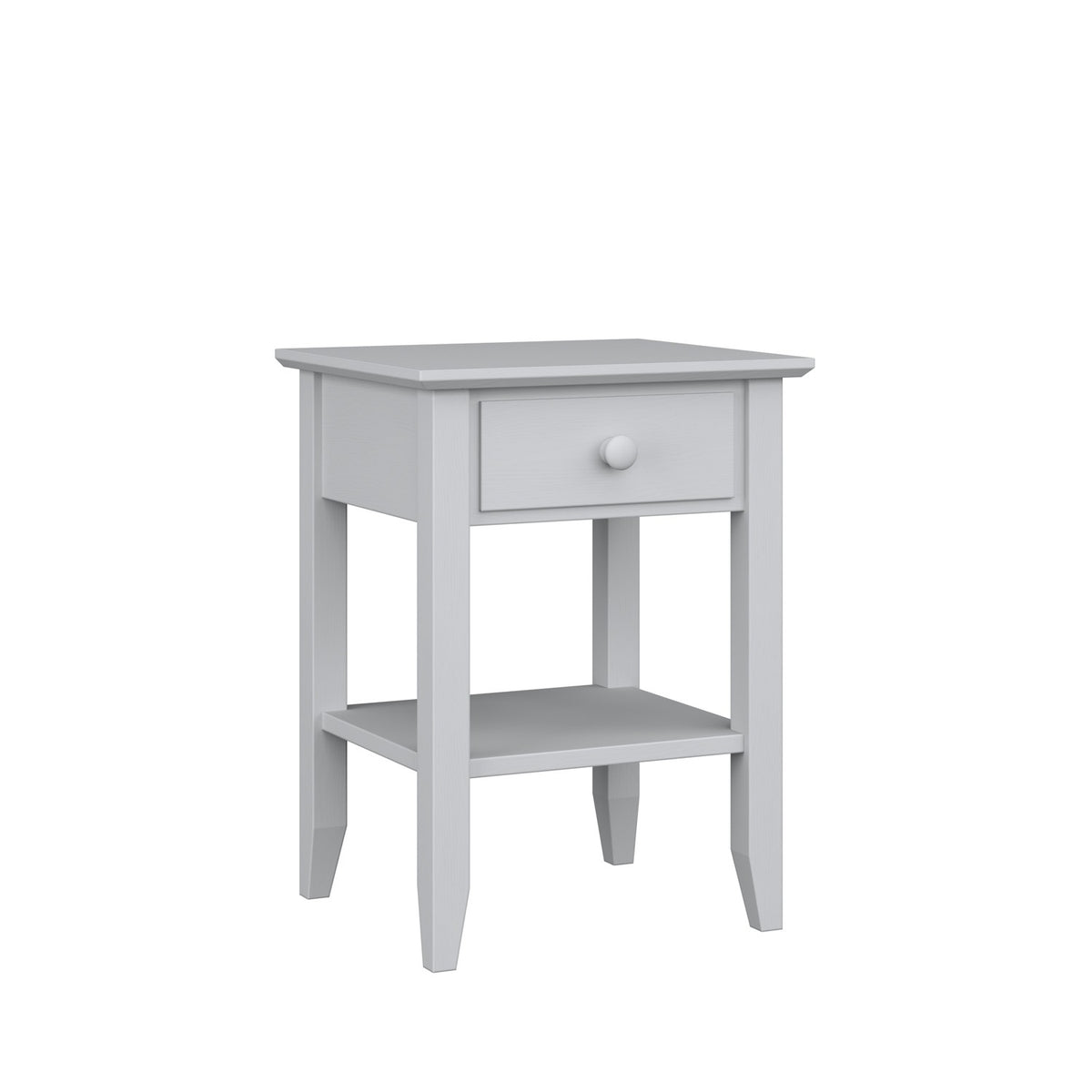 Table de chevet N01 gris en bois – vue de côté, Nizio Home