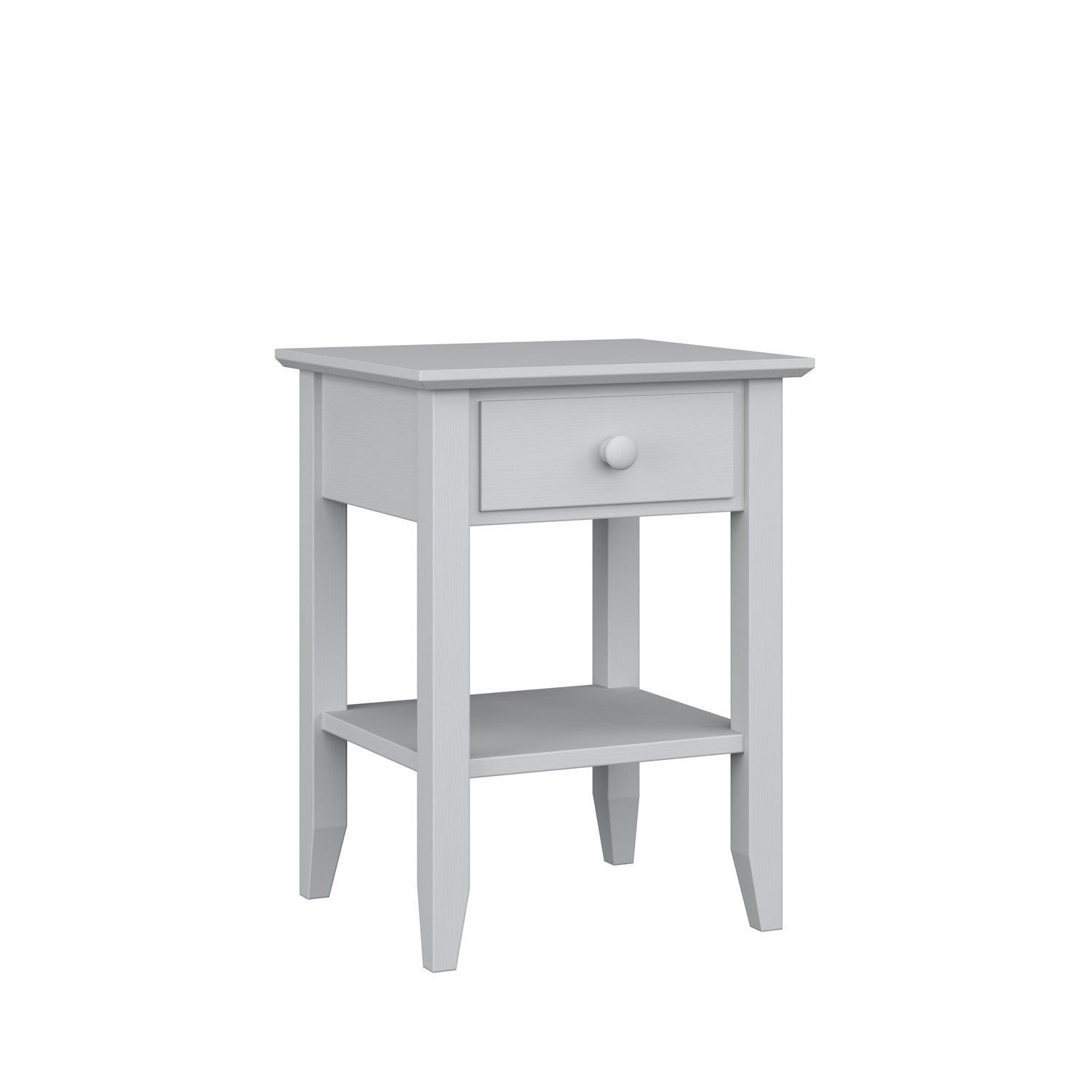 Table de chevet N01 gris en bois – vue de côté, Nizio Home