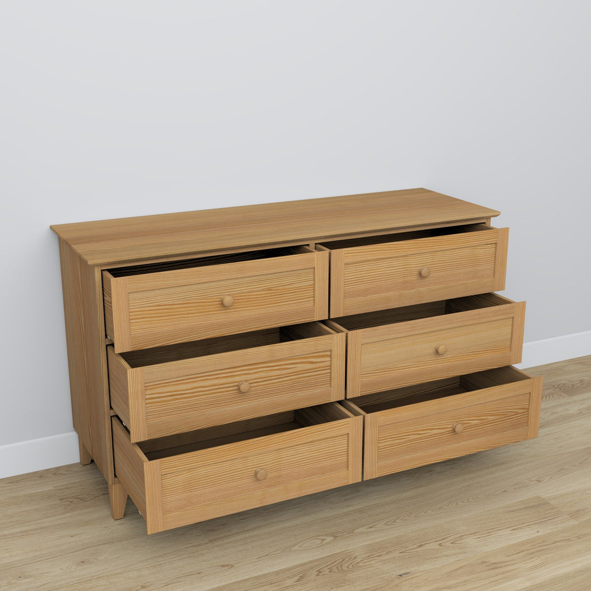 Chest of drawers 6S pine natural pine 154 cm in bedroom – Scandinavian arrangement