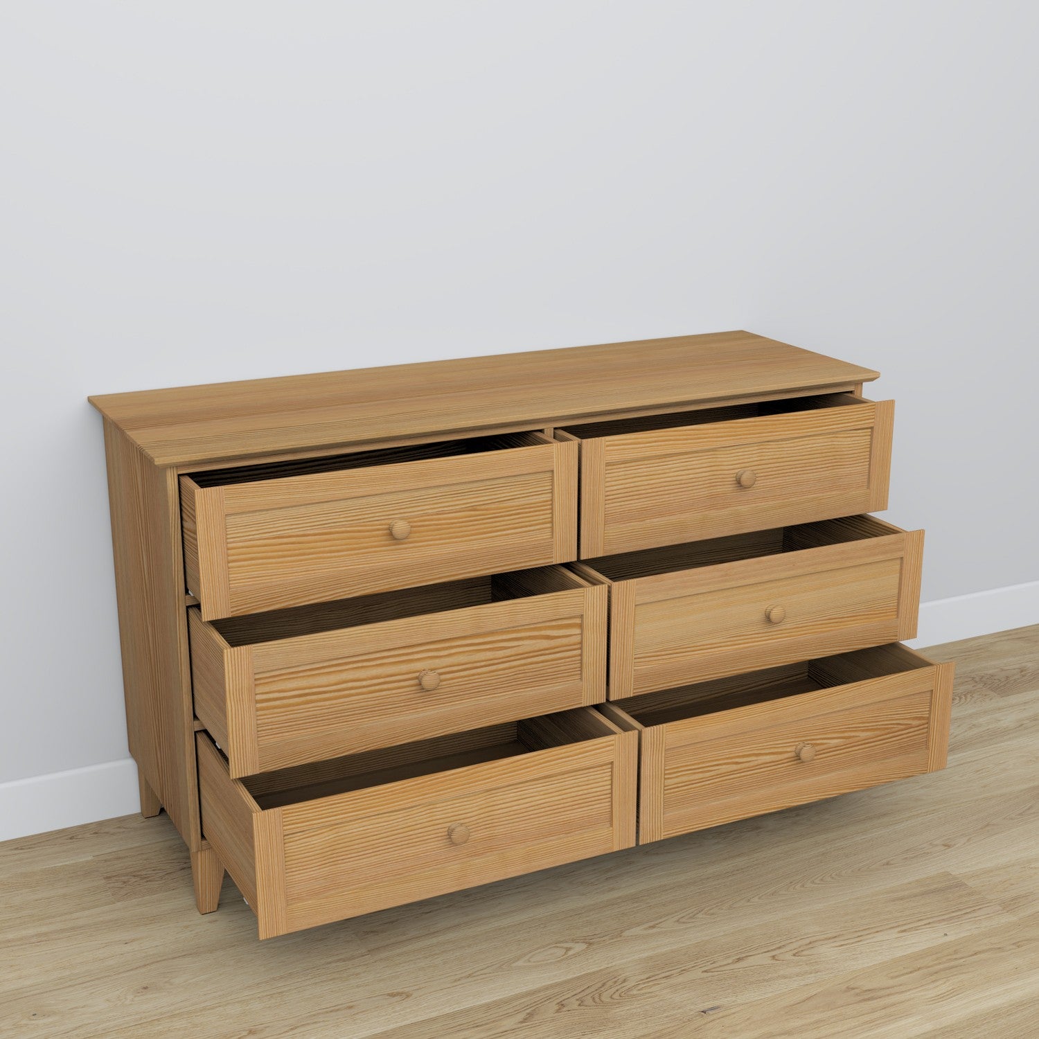 Chest of drawers 6S pine natural pine 154 cm in bedroom – Scandinavian arrangement