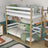 Stapelbed wit-eiken van hout – afmetingen en schema, Nizio