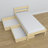 Wooden bed with drawer clear pine – dimensions and diagram, Nizio Home