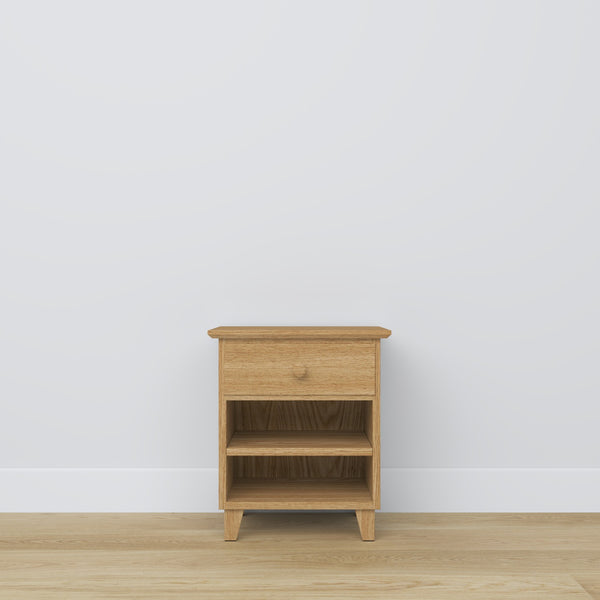 Oak bedside table 1S N02 Scandi oak natural