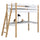 Lit mezzanine avec bureau en bois blanc-chêne – chambre d'enfant, scandinave Nizio