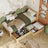 Wooden bed with drawer natural pine – headboard, close-up of wood quality