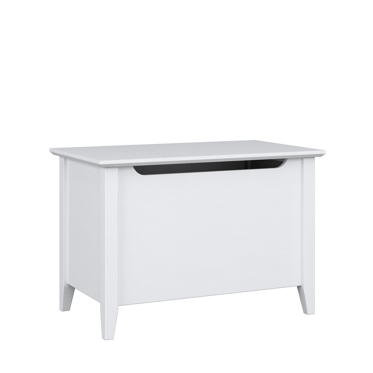 Chest white wooden – side view, furniture proportions, Nizio