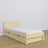 Lit avec tiroir en bois pin incolore – chambre d'enfant, décoration scandinave