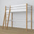 Hoogslaperbed wit-eiken van hout – afmetingen en schema, Nizio