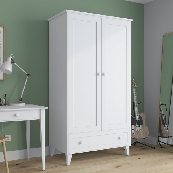 Armoire 2D1S Scandi en bois blanc